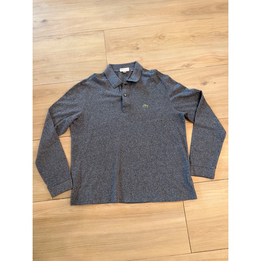 Lacoste Mens Classic Fit Long Sleeve Polo Shirt Charcoal Grey Heather XL